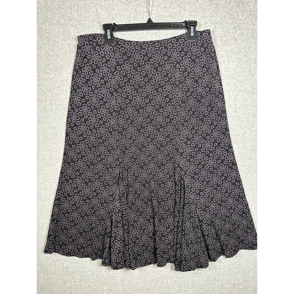 Vintage George‎ Skirt Aline Womens Large Stretch Black Knee Length Pul On